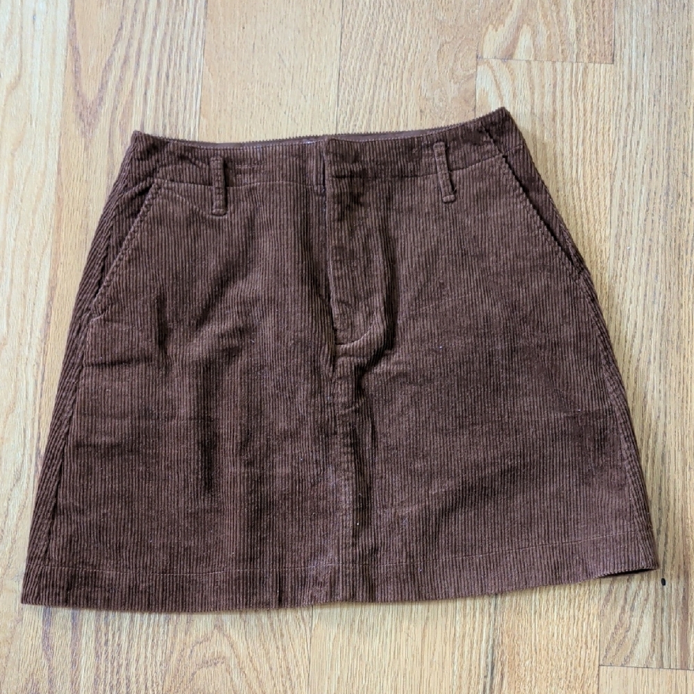 Women's GAP Classic Brown Corduroy Mini Skirt